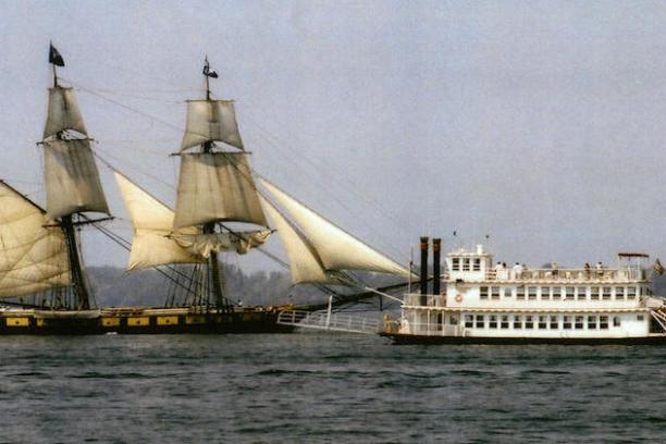 a large ship in a body of water